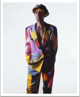 Pánský oblek z kolekce Malovaných oděvů, 1986